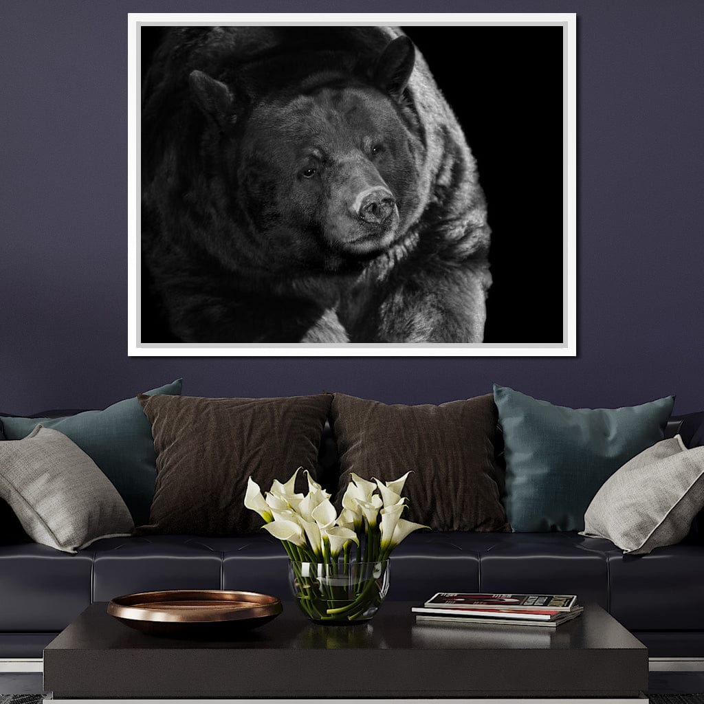 Black and White Bear Canvas Wall Art