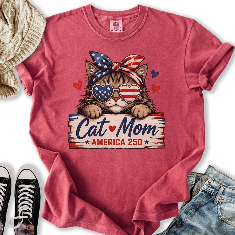 Cat Mom America Relaxed Tee