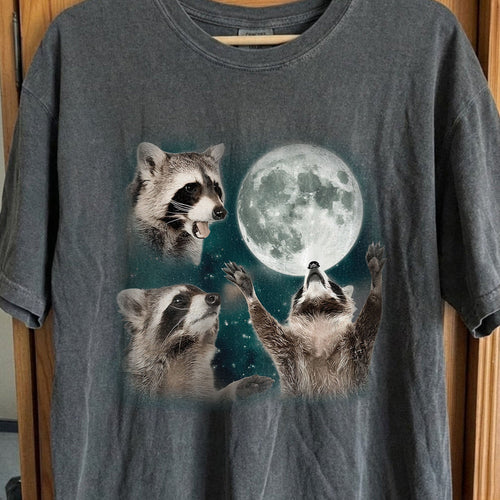 Three Raccoons Howling at the Moon Shirt, funny meme tee gift