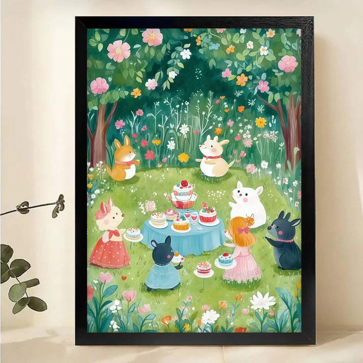 Woodland Animals Garden Tea Party Wall Art