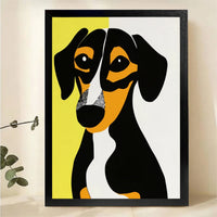 Bold Dachshund Pop Art Wall Art - Modern Dog Portrait Canvas Print