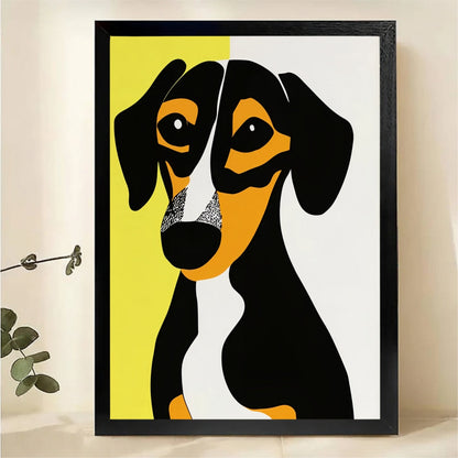 Bold Dachshund Pop Art Wall Art - Modern Dog Portrait Canvas Print