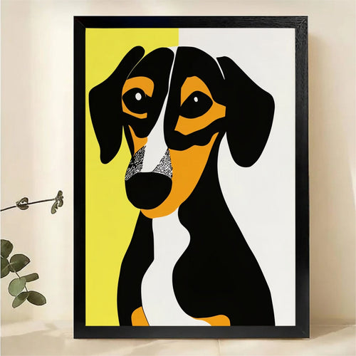 Bold Dachshund Pop Art Wall Art - Modern Dog Portrait Canvas Print