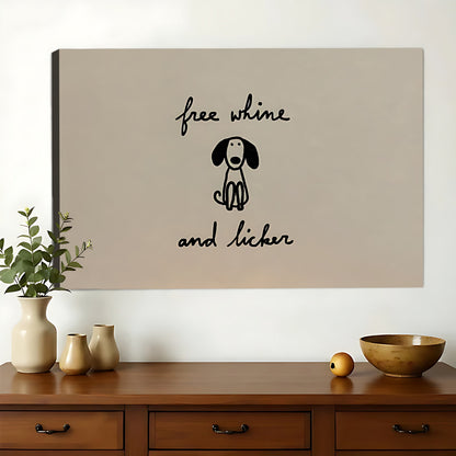 Grow Shine and Listen Minimalist Dog – Heartwarming Pet Wall Art on Natural Wood Canvas