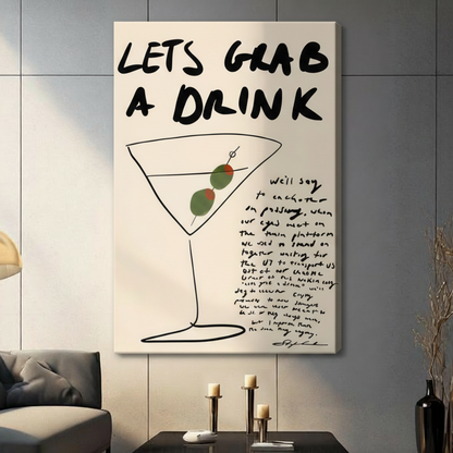 Let's Grab a Drink Cocktail Canvas Wall Art