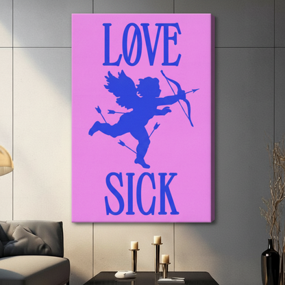 LØVE SICK Cupid Canvas Wall Art – Pop Art Print