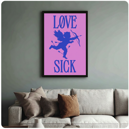 LØVE SICK Cupid Canvas Wall Art – Pop Art Print