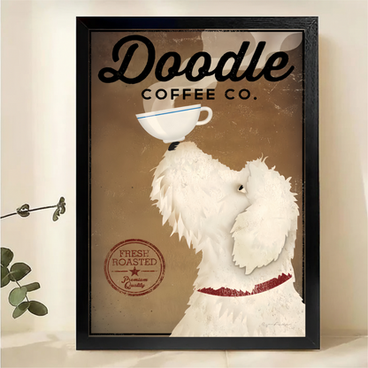 Doodle Coffee Co. Dog Wall Art - Vintage Advertising Canvas Print