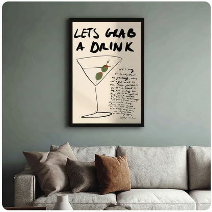Let's Grab a Drink Cocktail Canvas Wall Art