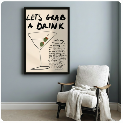 Let's Grab a Drink Cocktail Canvas Wall Art