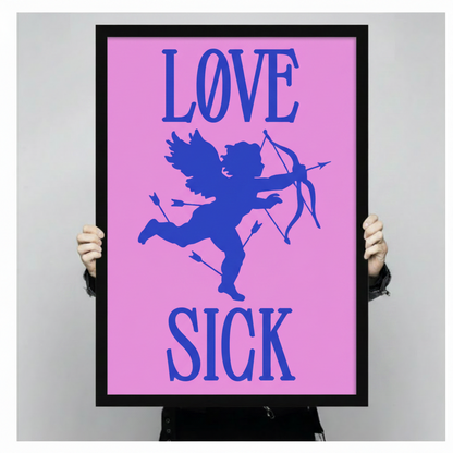 LØVE SICK Cupid Canvas Wall Art – Pop Art Print