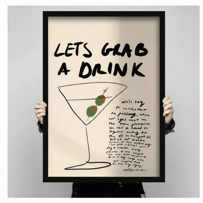 Let's Grab a Drink Cocktail Canvas Wall Art