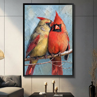 Cardinal Couple Oil Painting Canvas Wall Art