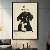 Still Waking Up Puppy Coffee Funny Canvas Print