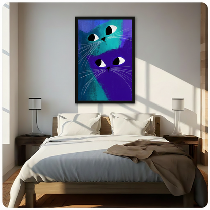 Abstract Blue Cats Eyes Canvas Wall Art
