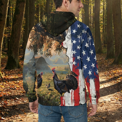 Realistic Patriotic Turkey Peaceful All Over Print Shirt