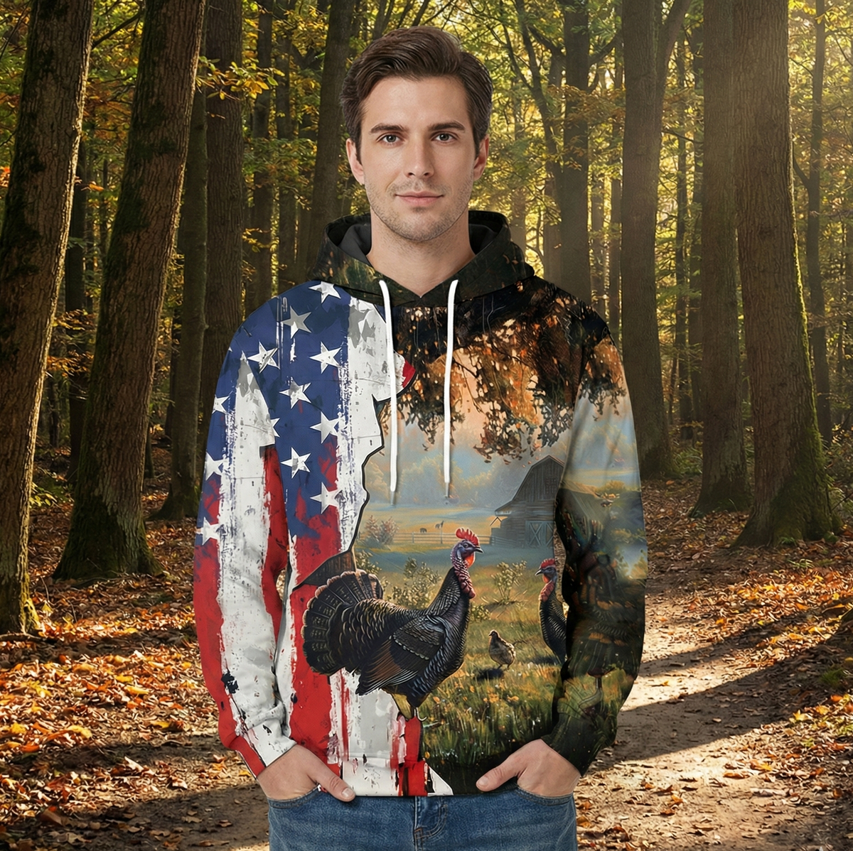 Realistic Patriotic Turkey Peaceful All Over Print Shirt