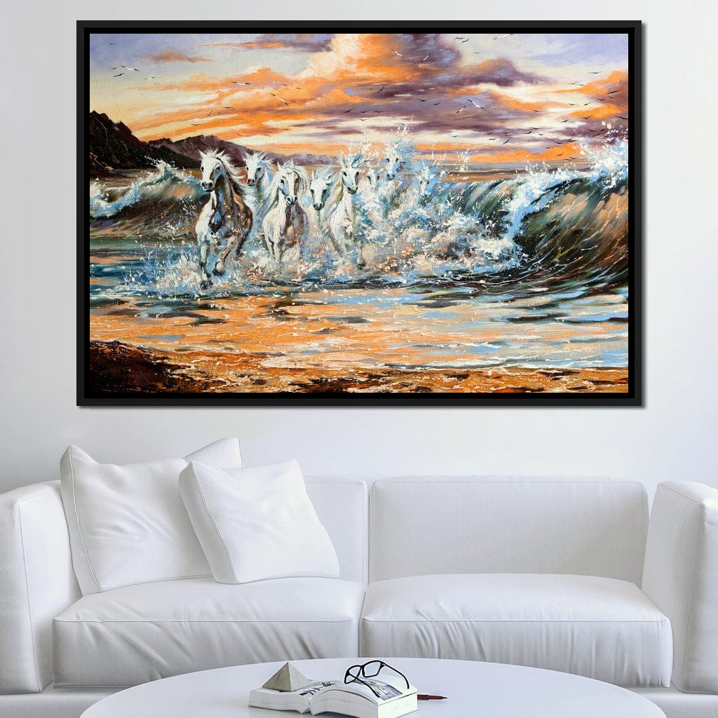 Horses Splash Canvas Wall Art