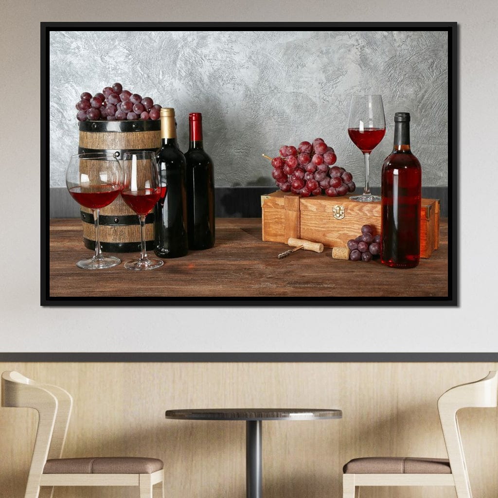Red Wine Table Canvas Wall Art