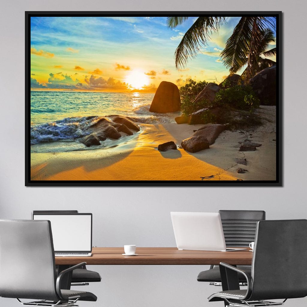 Natural Beach Sunset Canvas Wall Art