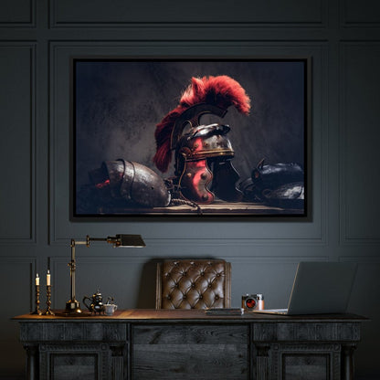 Roman Warrior Helmet Canvas Wall Art