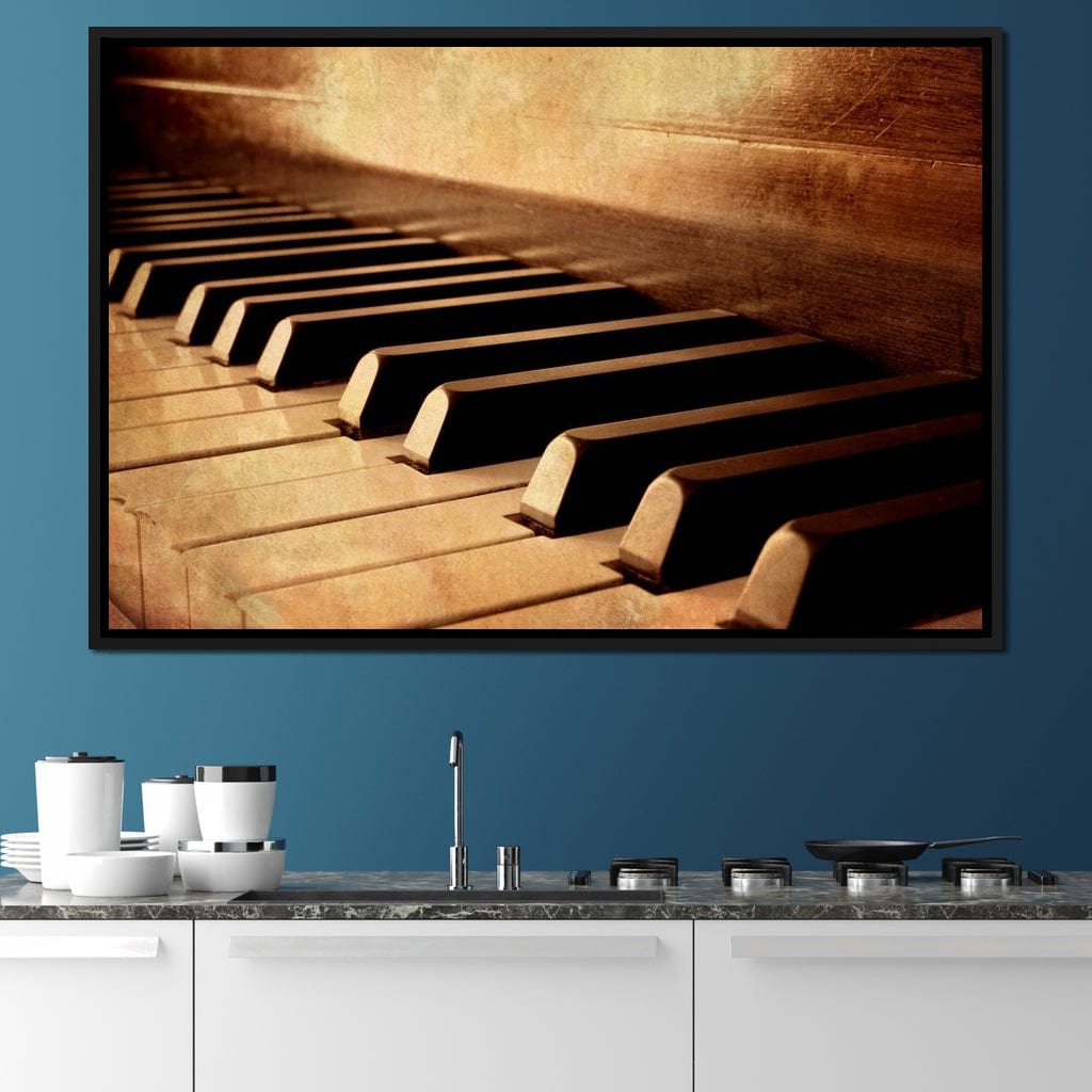 Vintage Piano Keys Canvas Wall Art