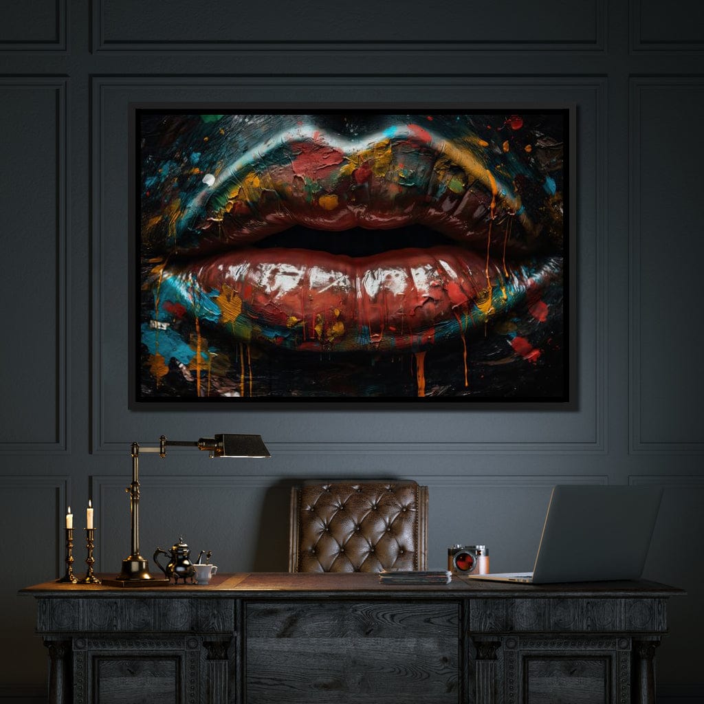 Sensual Women Lips Graffiti Canvas Wall Art