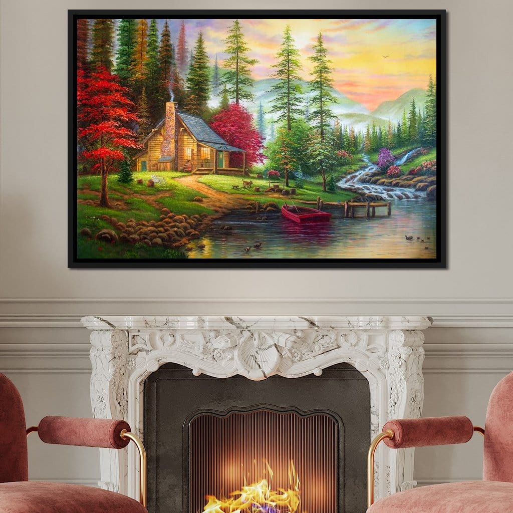 The House by the River Canvas Wall Art