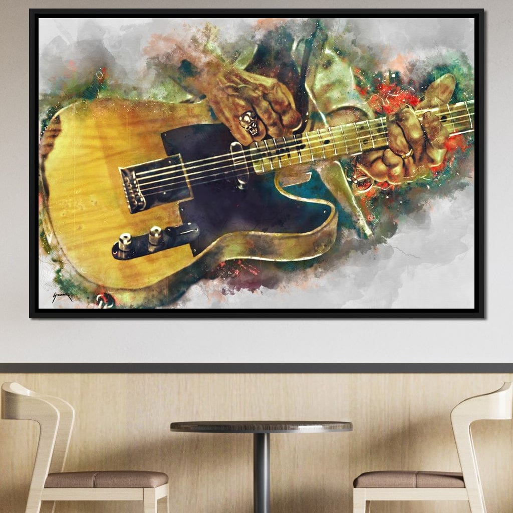 Keith Richards' Electric Guitar Canvas Wall Art