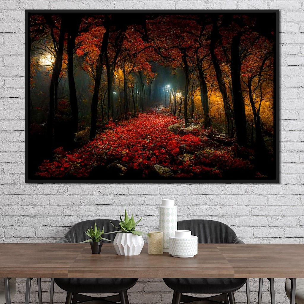 Beautiful Forest at Night Canvas Wall Art