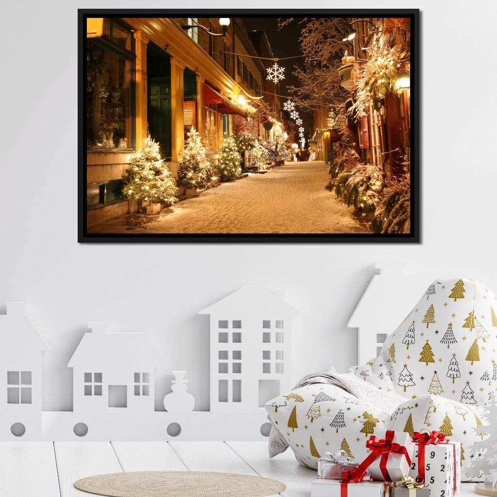 Christmas in Quebec City Canvas Wall Art