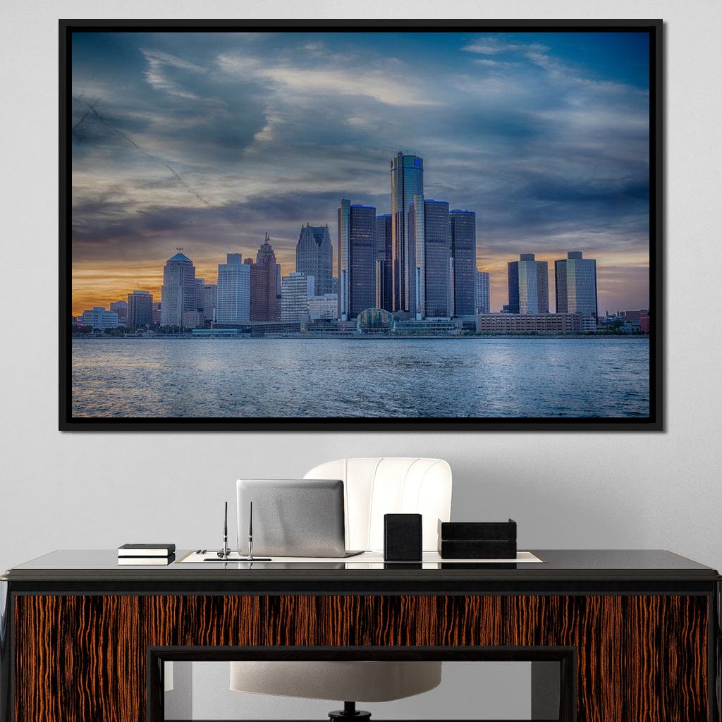 Detroit Skyline Canvas Wall Art
