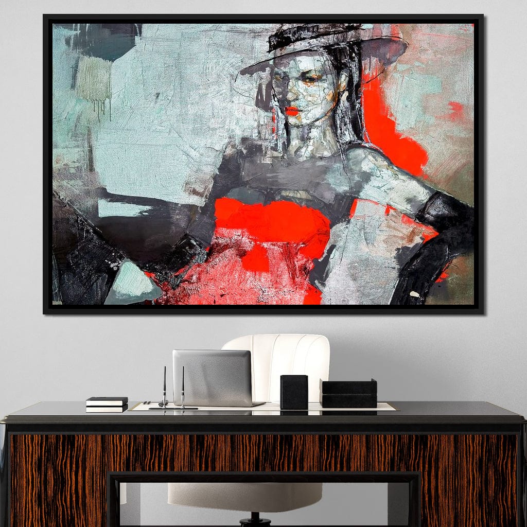 Lady in Red Canvas Wall Art