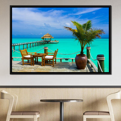 Coffee on the Beach Canvas Wall Art
