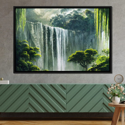 Waterfall in the Jungle Canvas Wall Art