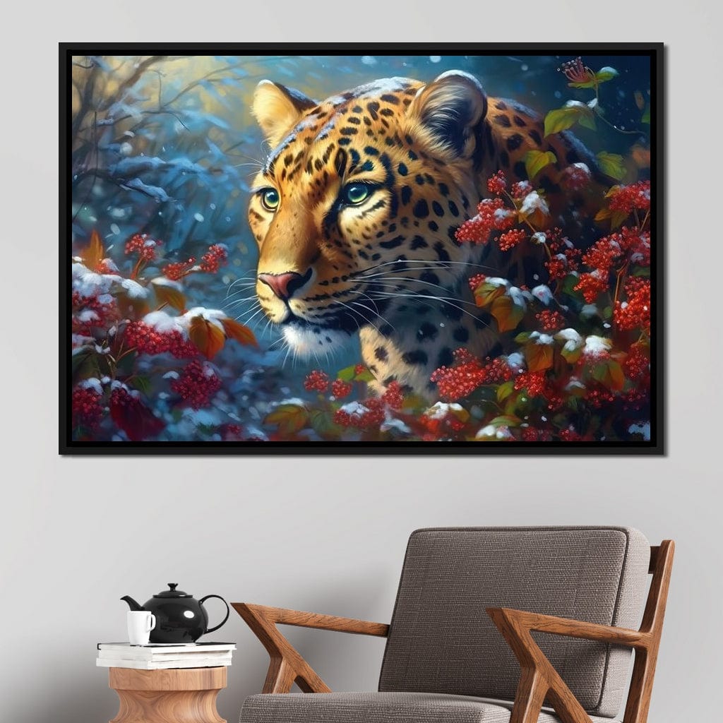 Winter Jaguar Canvas Wall Art
