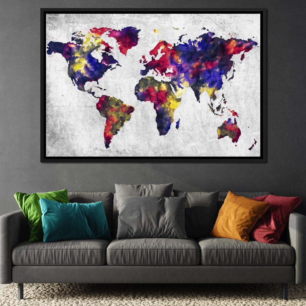 World Map 1 - Mateo Canvas Wall Art