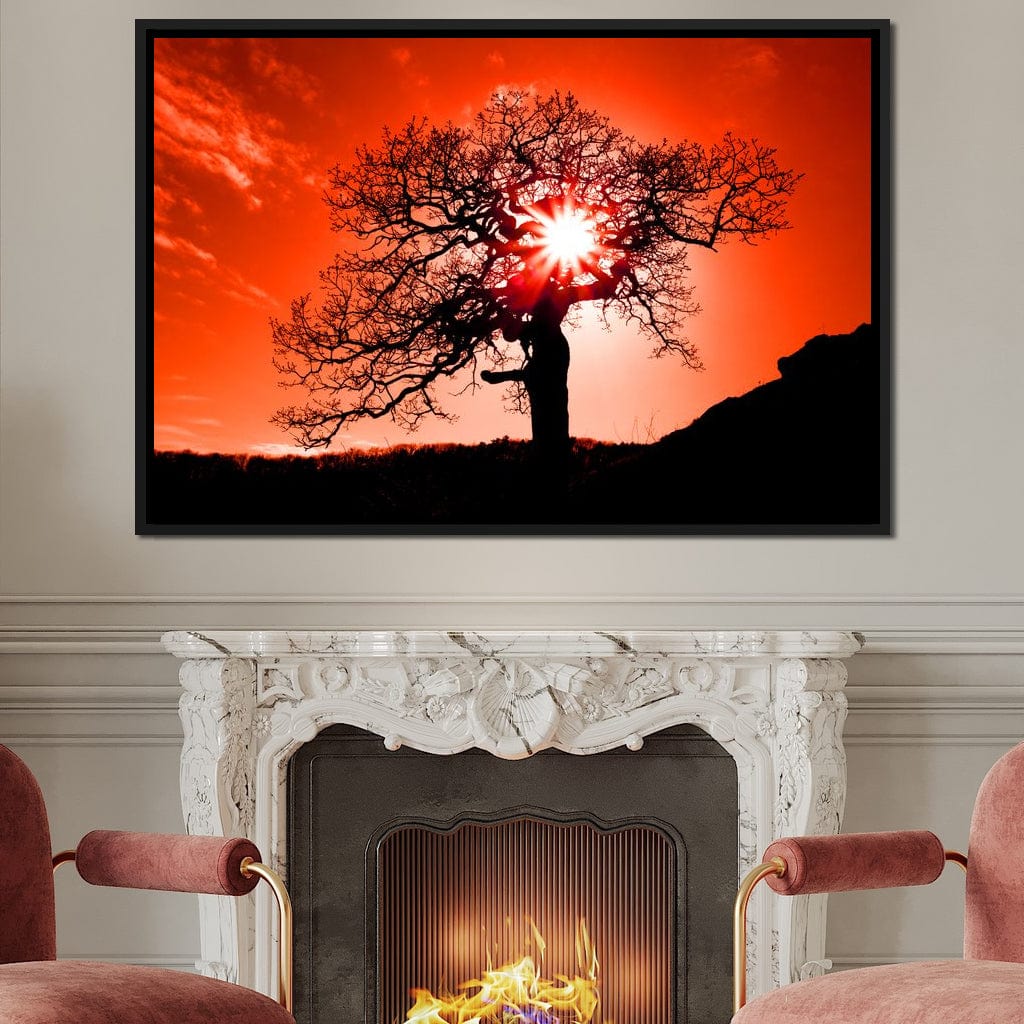 Red Dusk Canvas Wall Art