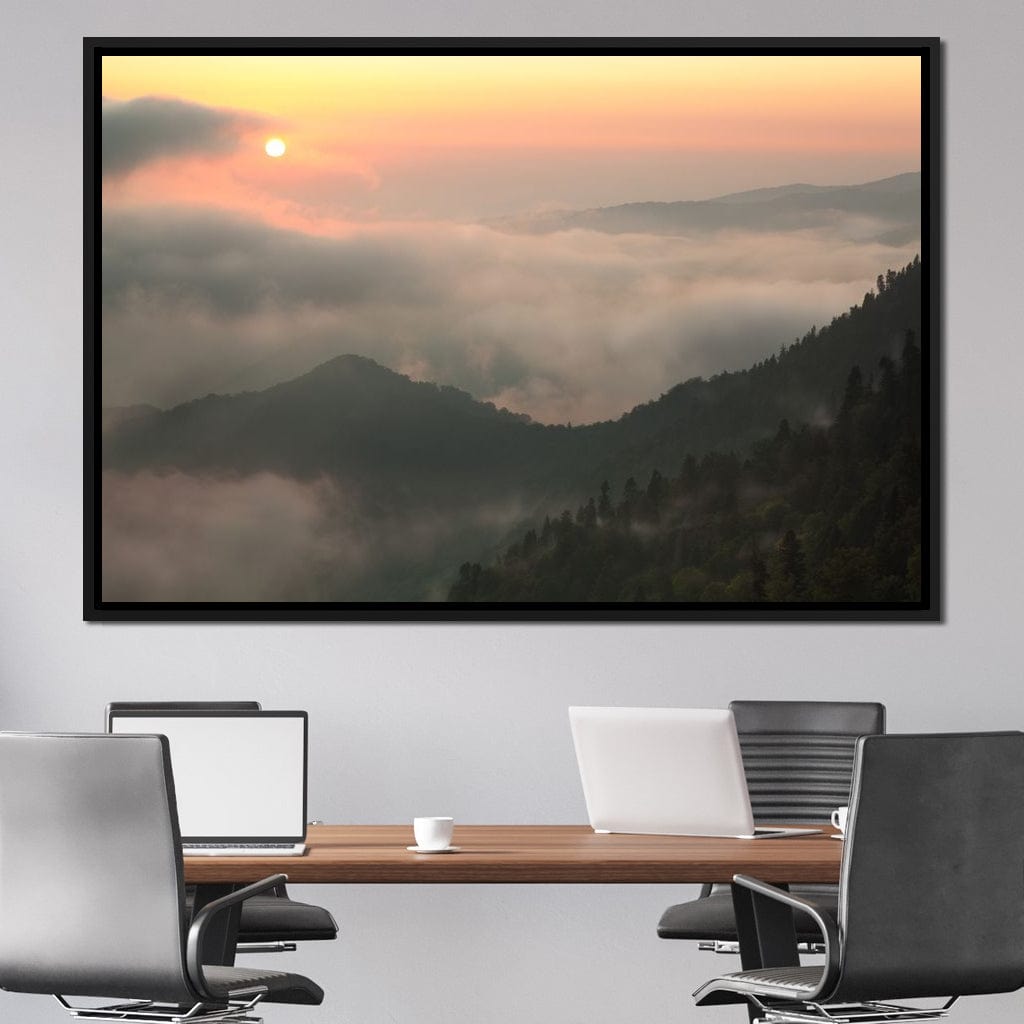 Fog over the Forest Canvas Wall Art
