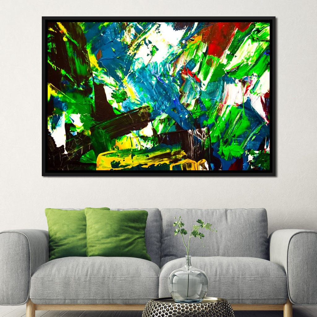 Abstract Emerald Splash Canvas Wall Art