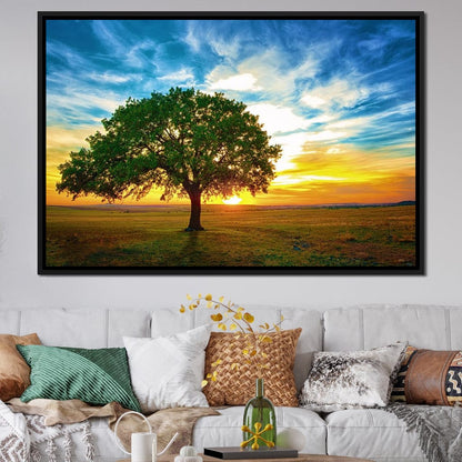 Sunrise Tree Canvas Wall Art