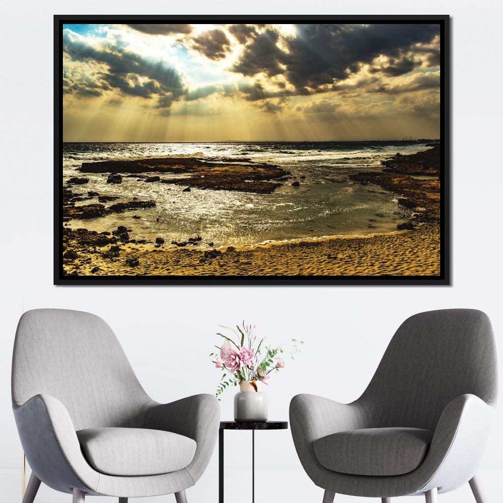Sunrays Beach Canvas Wall Art