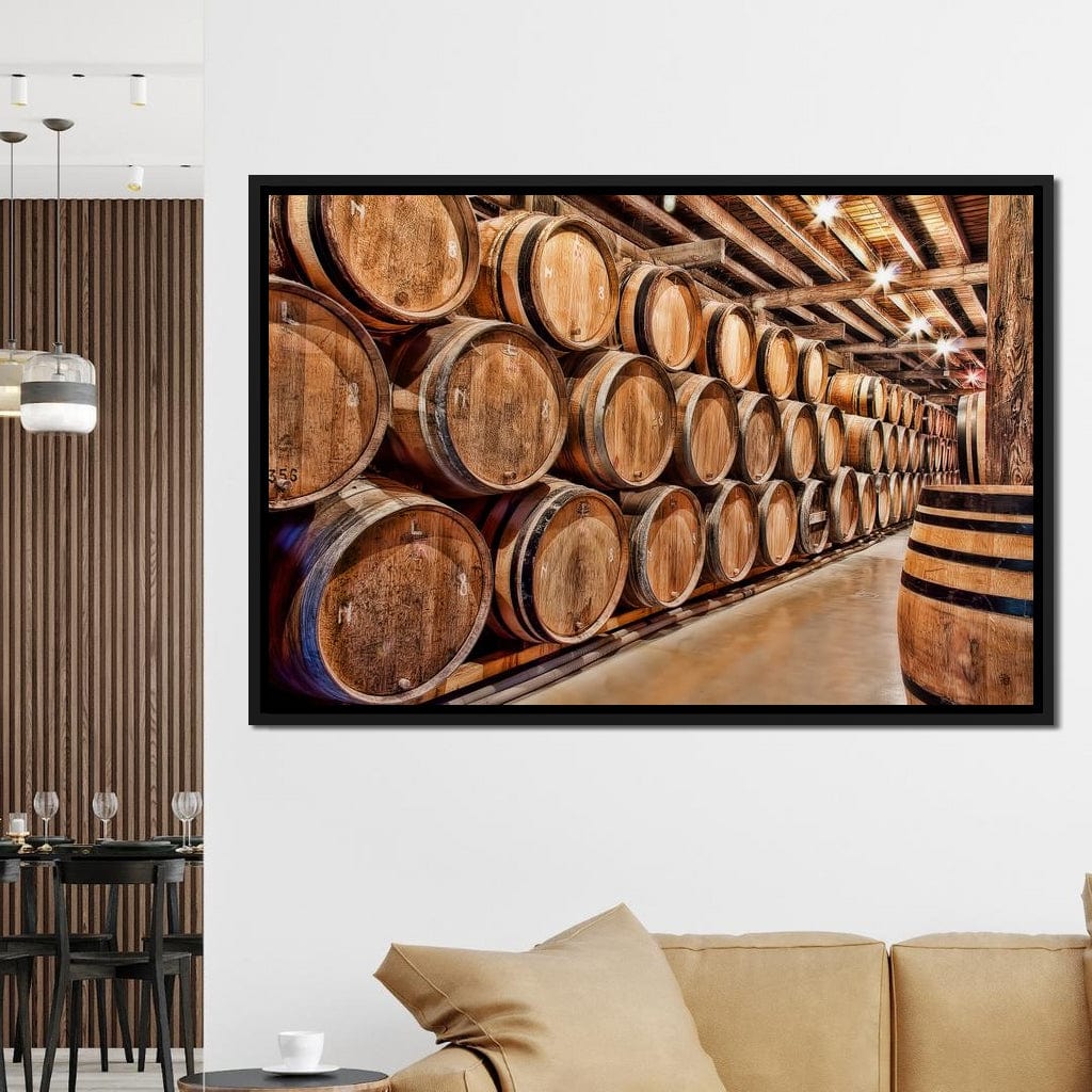 Oak Barrels Canvas Wall Art