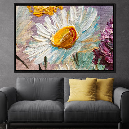 White Daisy Canvas Wall Art