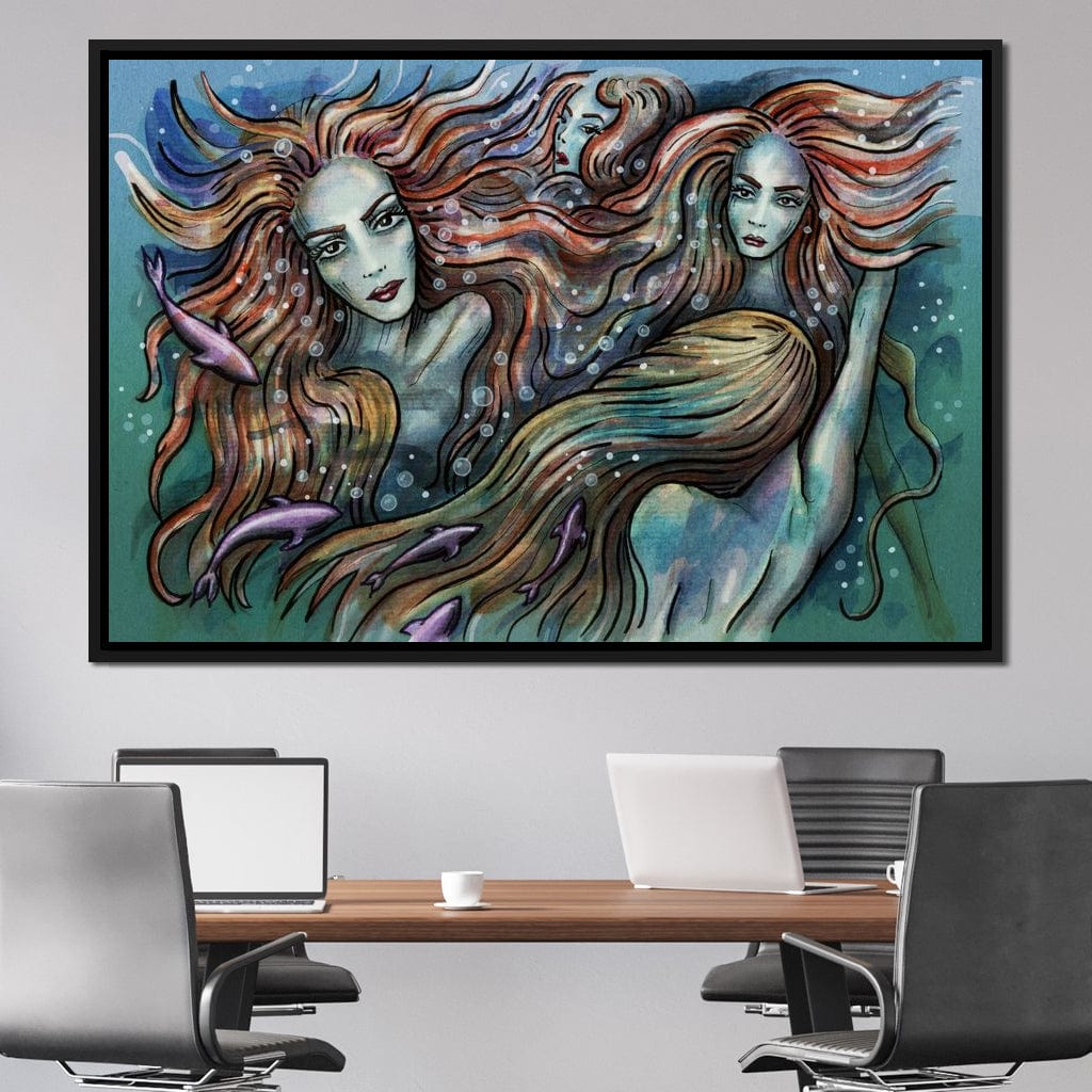 The 4 Mermaids Canvas Wall Art