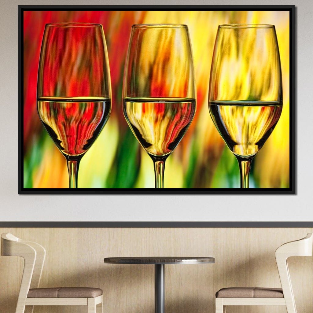 Multicolor Wine Glass Canvas Wall Art