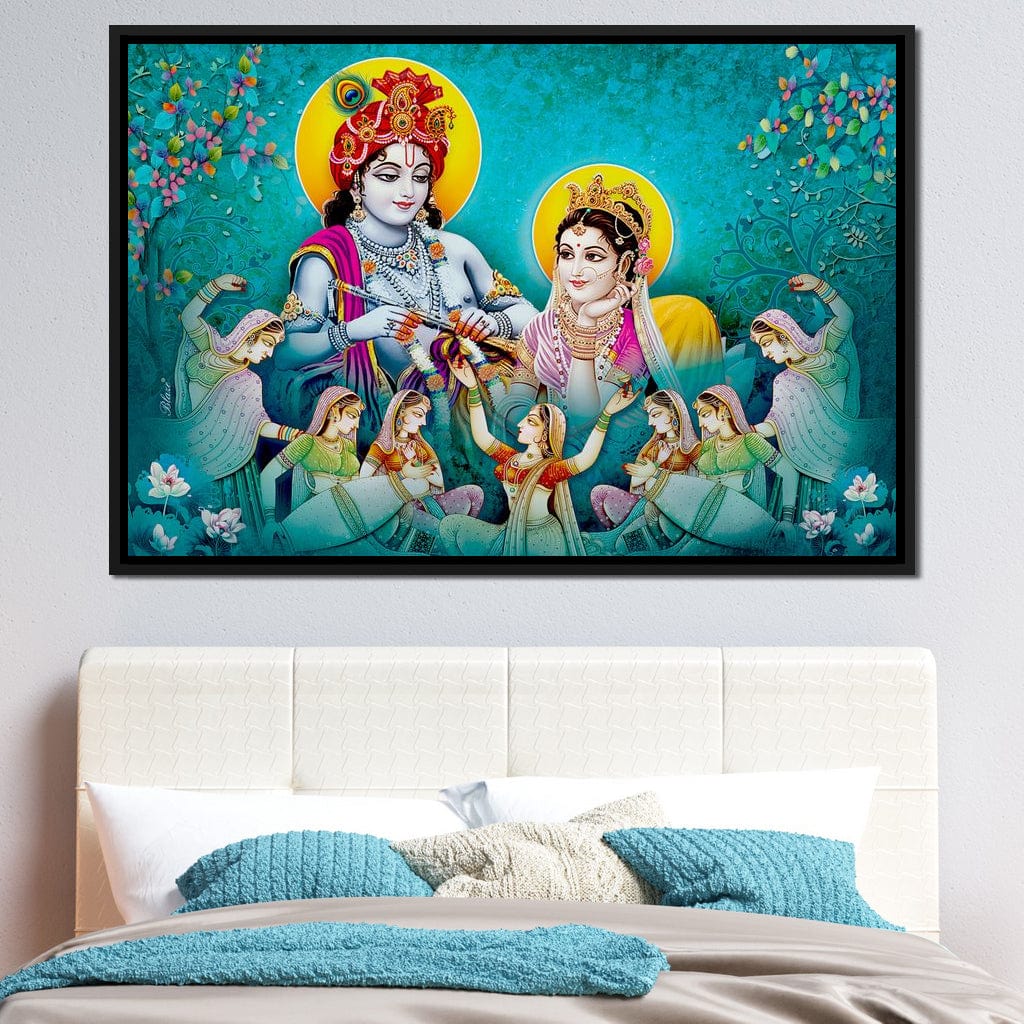 Lord Radha & Krishna Love Song Canvas Wall Art