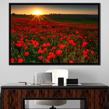Red Poppies Field Canvas Wall Art