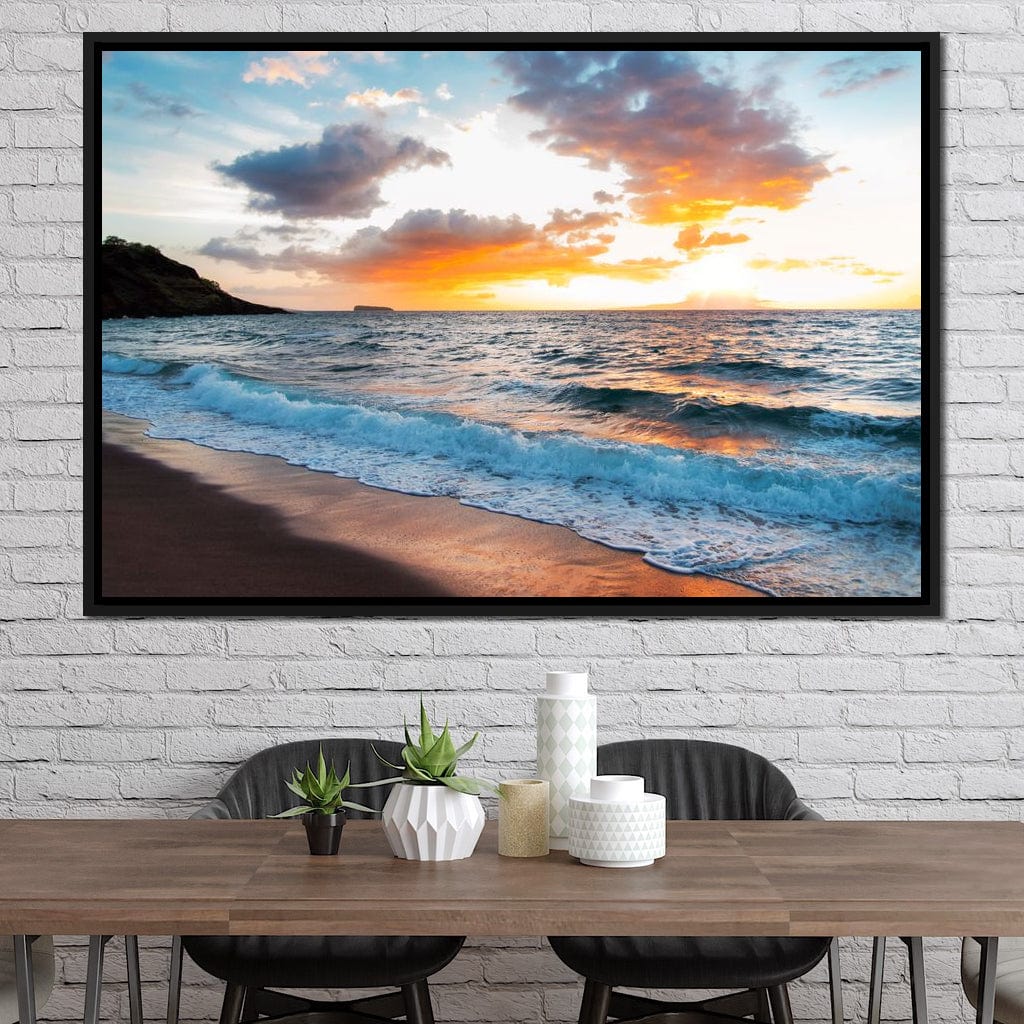 Maui Black Sand Beach Canvas Wall Art