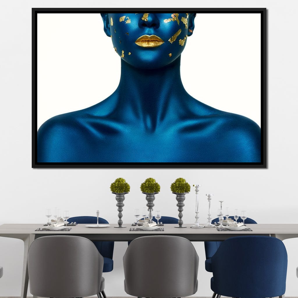Blue Body Paint Canvas Wall Art